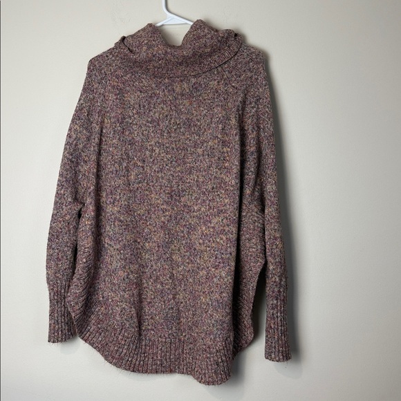 Leo and Nicole Multicolor Cowl Neck Poncho Sweater Size M - Picture 7 of 7